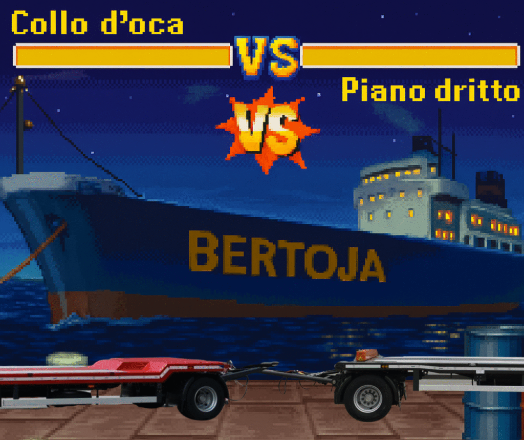 rimorchio con collo vs rimorchio piano dritto