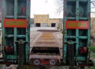 Rimorchio 2 assi CTC verde con rampe a molla posteriori per trasporto macchinari industriali