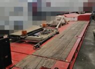 Semirimorchio rosso carrellone Goldhofer 4 assi con vasca culla allungabile e collo staccabile