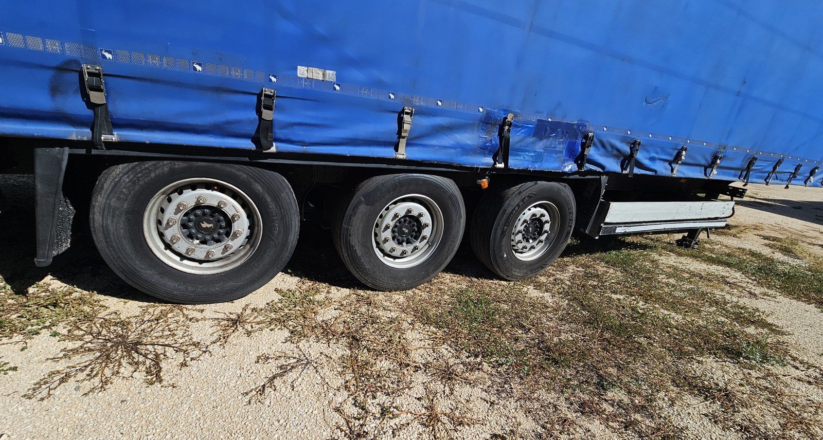 Semirimorchio centinato Schmitz Cargobull 3 assi 2014, ruote e fiancata